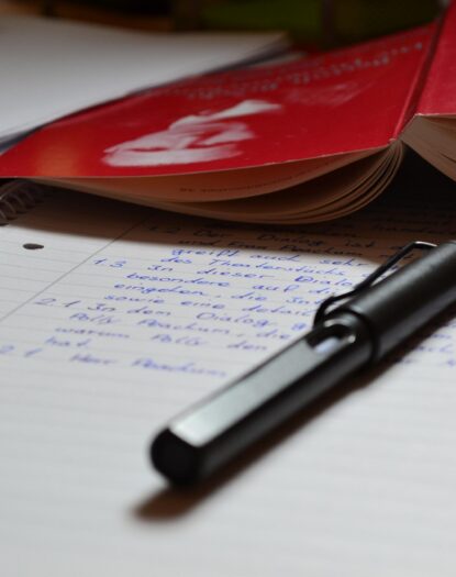 Pen on notebook